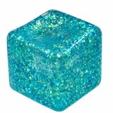 Cumpara ieftin Cub senzorial albastru pastel 5 x 5 x 5 cm, 140 g, cu sclipici, jucarie antistres