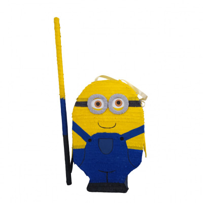 Pinata personalizata model Minion, 45 cm, albastru/galben foto