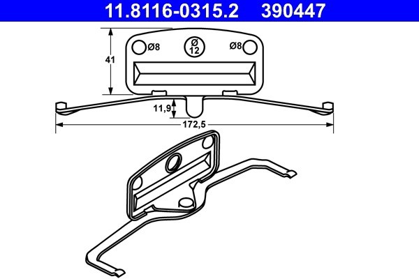 ATE 11.8116-0315.2 Arc, etrier frana