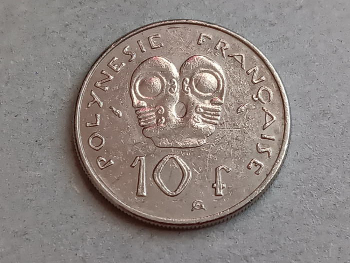 M3 C50 - Moneda foarte veche - Polinezia Franceza - 10 franci - 1985