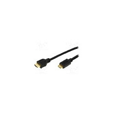 Cablu HDMI - HDMI, HDMI mini mufa, HDMI mufa, 1.5m, negru, LOGILINK - CH0022