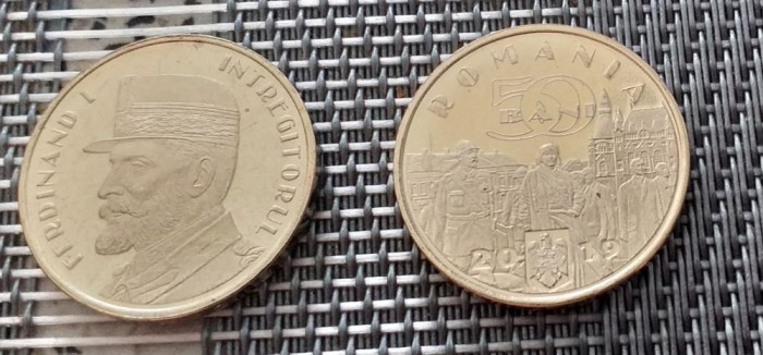 Romania 50 BANI 2019 Regele Ferdinand I UNC din fisic