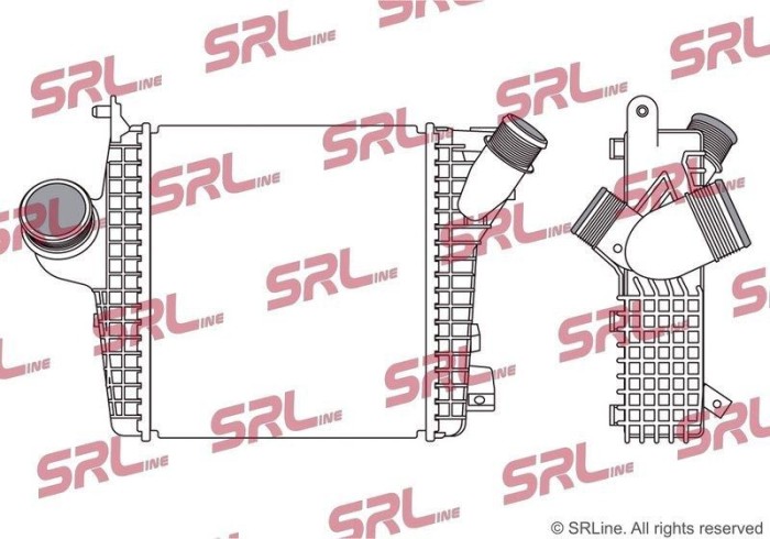 Intercooler Audi Q7, Q8; Vw Touareg, motor: 2.0 Tfsi, 3.0 TDI, 3.0 TDI e-tron, 3.0 V6 T, intercooler dreapta, 258x293x64, SRLine, Aluminiu/ Plastic