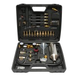 Trusa tester injectie benzina Breckner Germany, cu manometre, furtunuri si adaptoare, pentru verificarea presiunii si curatarea injectoarelor si