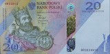 POLONIA 20 ZLOTI / ZLOTYCH 2025 , UNC , P- 199a , 1000 Ani de la Incoronarea lui BORESLAUS CHROBREGO , in folder bancar , necirculata