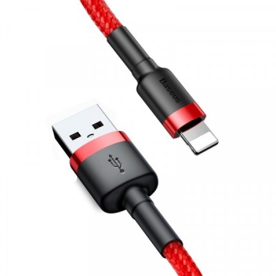 Cablu Date si Incarcare USB-A - Lightning Baseus Cafule, 18W, 2m, Rosu CALKLF-C09 foto