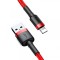 Cablu Date si Incarcare USB-A - Lightning Baseus Cafule, 18W, 2m, Rosu CALKLF-C09