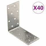 Suporturi unghiulare 40 buc. 2 mm 80x40x80 mm otel galvanizat GartenMobel Dekor, vidaXL