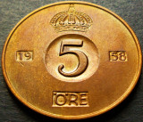 Moneda 5 ORE - SUEDIA, anul 1958 *cod 196 = excelenta