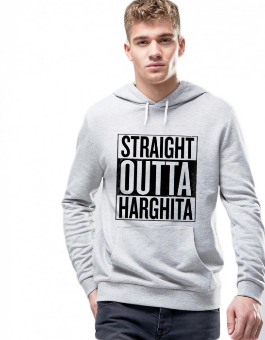 Hanorac Barbati Gri - Straight Outta Harghita - XL