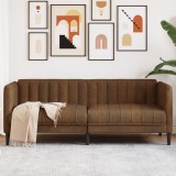 Canapea 2 locuri, Gossi, maro, piele intoarsa ecologica, 176x76.5x74.5 cm