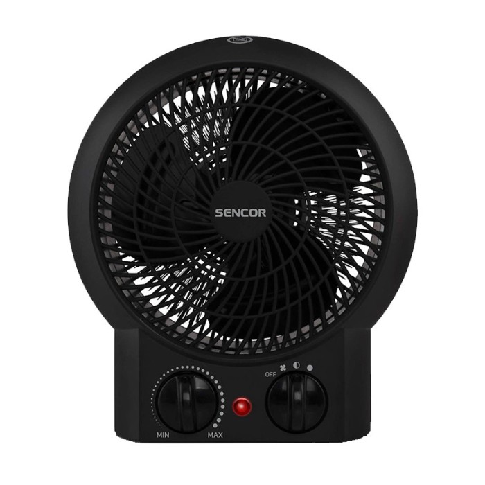 Aeroterma Sencor, 2000 W, 2 trepte putere, 24 x 21 x 11 cm, Negru