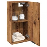 Dulap Baie Montat Perete Stejar Artizanal 32x20x67 cm, Raft Depozitare, Economie Spatiu