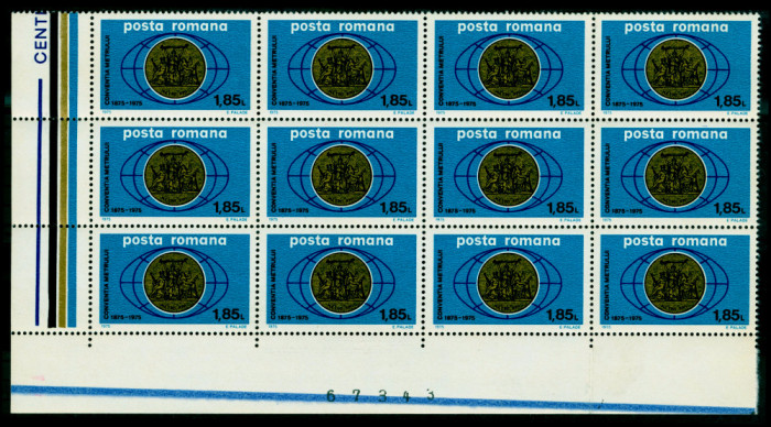 1975 LP 881The 100th Anniversary of the Metric Convention x12 MNH Mi: RO 3263
