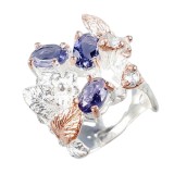 Cumpara ieftin Inel bijuterie din argint 925 cu iolit si topaz