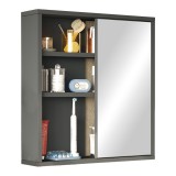 Cumpara ieftin Dulap pentru baie cu oglinda Bagno, Pako World, Antracit, 60x14x63 cm