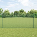 VidaXL &Icirc;ngrădire cu S&acirc;rmă Sudată cu 22 Posturi U Verde 1.5x50 m Oțel