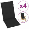 Perne scaun de grădină, 4 buc., negru, 120x50x3 cm, vidaXL