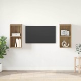 vidaXL Dulap pentru TV pe Perete 2 pcs Stejar artisanal