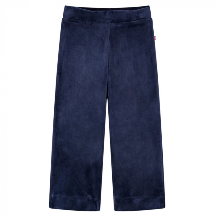 Pantaloni de copii din catifea, albastru &icirc;nchis, 92 GartenMobel Dekor