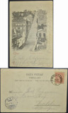 Belgium 1899 King Carlos Old postcard stationery LIEGE Stairs to GERMANY DB.084