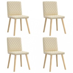 vidaXL Scaune de bucătărie, 4 buc., material textil