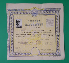 Diploma de Maturitate, scoala medie nr. 26 A. I. Cuza Bucuresti foto