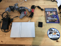 CONSOLA SONY PLAYSTATION 2 SCPH-7004 + 2 MANETE SONY + 2 JOCURI + CARD SONY foto