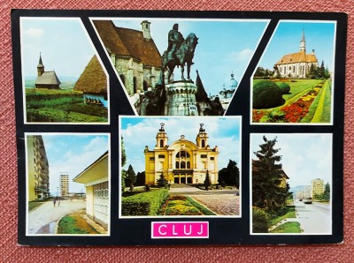 Cluj, ilustrata mozaic - Circulata, 1972 foto