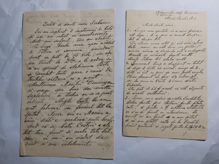 LOT 2 SCRISORI TRIMISE DE CONSTANTIN POROINEANU UNCHIULUI SAU S.ZIANNU 1880-1889