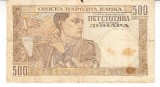 M1 - Bancnota foarte veche - Serbia - 500 dinari - 1941