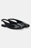 Answear Lab balerini de piele culoarea negru, cu toc deschis
