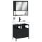 Gossi set mobilier de baie, 2 piese, negru, lemn compozit