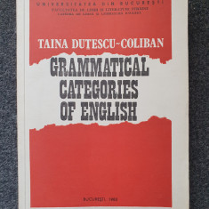 GRAMMATICAL CATEGORIES OF ENGLISH - Taina Dutescu-Coliban