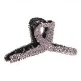 Clamă Păr, Model Strass Roz, Lungime 11cm, Culoare Negru-Roz, Oem
