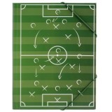 Mapă din carton cu elastic, model teren de fotbal, 24x32 cm, verde, CMCLASS