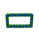 Jucărie tactilă pentru reducerea stresului eMazing, tip lant - puzzle de decompresie fidget, culori verde și albastru, pentru copii de peste 2 ani