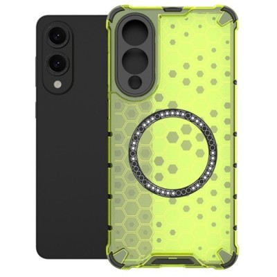 Husa compatibil cu Samsung Galaxy S25 Edge cu protectie spate si margini anti-soc; Verde &amp;ndash; Model Fagure foto