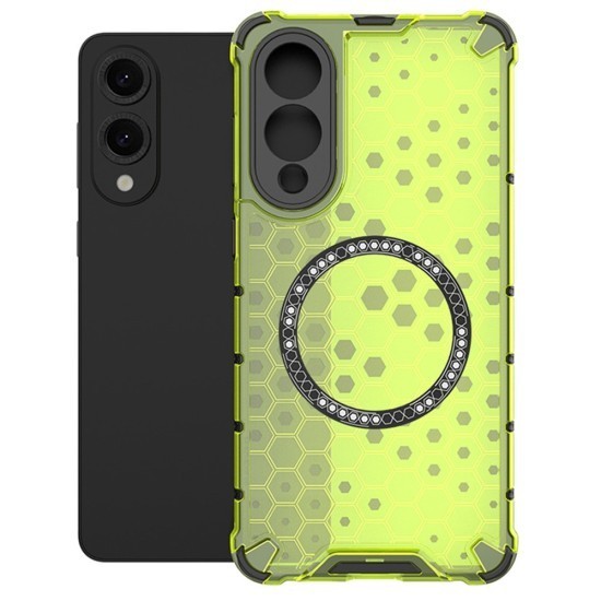 Husa compatibil cu Samsung Galaxy S25 Edge cu protectie spate si margini anti-soc; Verde &ndash; Model Fagure