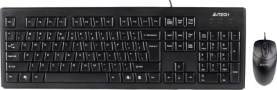 Kit TASTATURA si Mouse A4TECH, &amp;quot;KRS-83+OP-720&amp;quot;, cu fir, 104 taste format standard, mouse 1000dpi, 3/1 butoane, negru, &amp;quot;KRS-8372-USB&amp;quot; (timbru verde 0.8 foto
