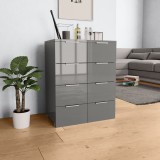 vidaXL Servantă, gri extralucios, 60x35x80 cm, lemn prelucrat