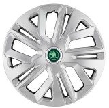 Cumpara ieftin Set 4 Capace Roti Raven Gri R16 , pentru Skoda Verde, Autohelix MSA