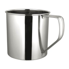 Cana Cromata cu Maner, 9 cm, Cani Metalice cu Maner, Cani din Metal cu Maner, Cani Metalice pentru Bauturi Calde si Reci, Accesorii pentru Masa si Buc foto