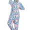 PJM159-45 Pijama pufoasa intreaga cu model unicorn multicolor