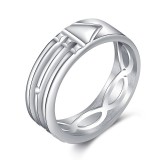 Inel creativ argintiu model Atlant, design geometrie sacra, unisex, masura 10
