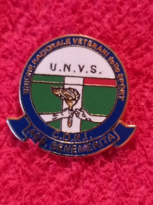 Insigna sportiva - Uniunea Nationala a Veteranilor de Sport (C.O.N.I. Italia) foto