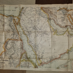 harta egipt,palestina si arabia saudita - anii 1910-1920 - dimensiuni 80/55 cm