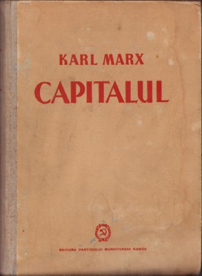 HST C6089 Capitalul de Karl Marx volumul I cartea I 1948 foto