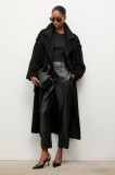 Answear Lab palton de lana culoarea negru, de tranzitie, oversize