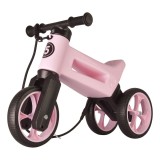 Bicicleta fara pedale 2 in 1, 18+ luni, pneuri si manere de cauciuc, 4 nivele de reglaj pe inaltime, Funny Wheels Rider SuperSport Pastel Baby Pink